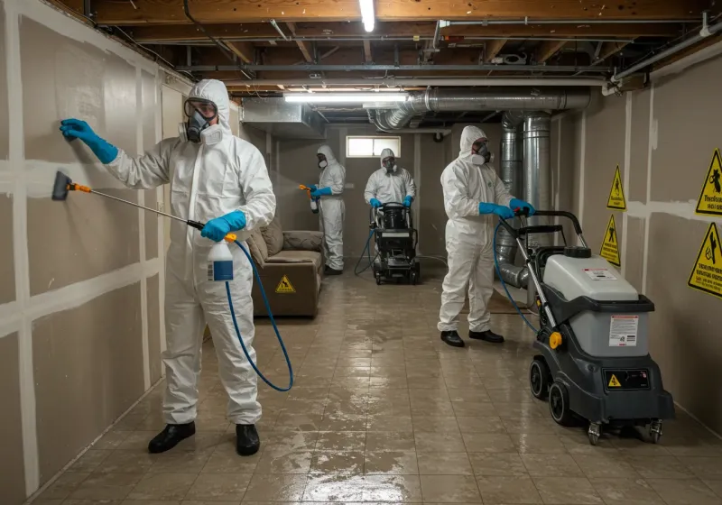 Basement Moisture Removal and Structural Drying process in Berry, AL
